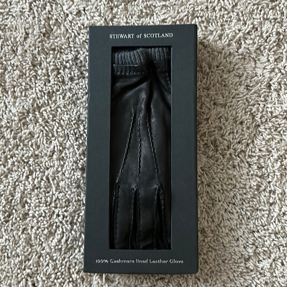 STEWART OF SCOTLAND Leather Cashmere Gloves